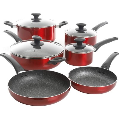 Factory price 10 pcs marble nonstick fry pan deep fry pan casserole aluminum cookware sets