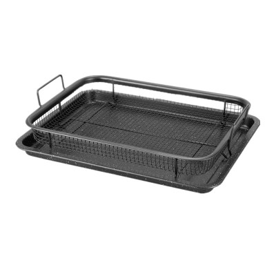 carbon steel non stick black coating crisper