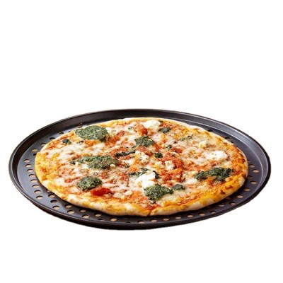 Amazon hot sell cookware pan copper color 2pcs 10 Inches Pizza Pans Non-Stick Pizza Tray